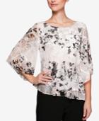 Alex Evenings Printed Tiered Chiffon Top