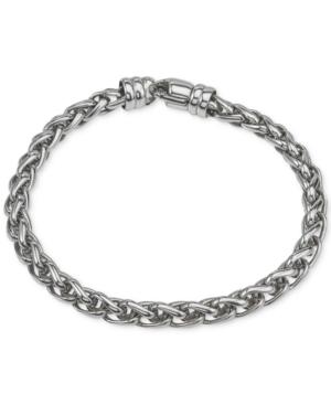 Esquire Men's Jewelry Wheat Chain Bracelet In Sterling Silver, Created For Macy's