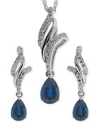 Sapphire ( 1-1/10 Ct. T.w.) And White Topaz (3/8 Ct. T.w.) Jewelry