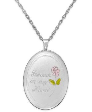 Forever In My Heart Oval Locket Necklace In Sterling Silver