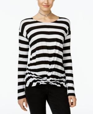 Inc International Concepts Knotted Striped Top, Only At Macy's