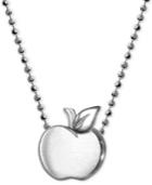Little Cities By Alex Woo Apple Pendant Necklace In Sterling Silver