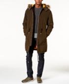 Armani Exchange Men's Anorak Jacket With Faux Fur-trimmed Hood