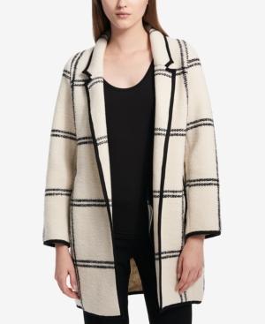 Calvin Klein Windowpane Open Coat