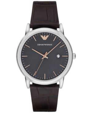 Emporio Armani Men's Luigi Dark Brown Leather Strap Watch 43mm Ar1996
