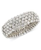 Inc Silver-tone Crystal Stretch Bracelet