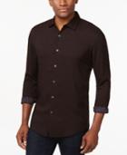 Alfani Black Hatch-print Long-sleeve Shirt, Only At Macy's
