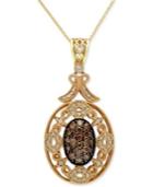 Espresso By Effy Champagne And White Diamond Pendant (3/4 Ct. T.w.) In 14k Gold