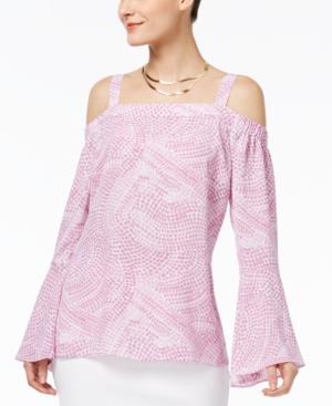 Thalia Sodi Printed Cold-shoulder Top, Created For Macy's
