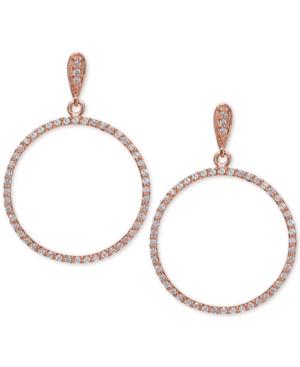 Giani Bernini Cubic Zirconia Circle Drop Earrings In 18k Rose Gold-plated Sterling Silver, Created For Macy's