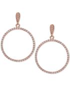 Giani Bernini Cubic Zirconia Circle Drop Earrings In 18k Rose Gold-plated Sterling Silver, Created For Macy's