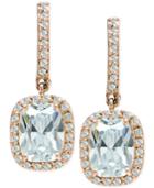 Giani Bernini Cubic Zirconia Halo Drop Earrings In 18k Rose Gold-plated Sterling Silver, Only At Macy's