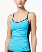 Anne Cole Locker Colorblocked Cross-back Active Tankini Top Women's Swimsuit
