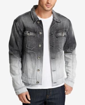 William Rast Men's Erwin Ombre Denim Cotton Moto Jacket