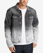 William Rast Men's Erwin Ombre Denim Cotton Moto Jacket
