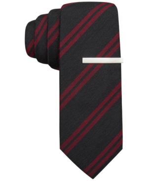 Alfani Red South Stripe Skinny Tie, Only At Macy's