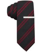 Alfani Red South Stripe Skinny Tie, Only At Macy's