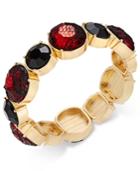 Thalia Sodi Gold-tone Red Lace Stone Stretch Bracelet, Only At Macy's