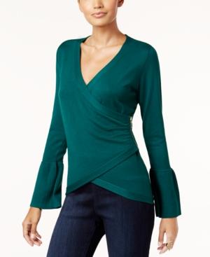 Thalia Sodi Bell-sleeve Wrap Sweater, Created For Macy's
