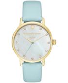 Kate Spade New York Women's Metro Blue Leather Strap Watch 34mm Ksw1318