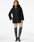 London Fog Plus Size Hooded Zipper-front Coat