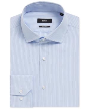 Boss Men's Regular/classic-fit Striped Cotton Dress Shirt