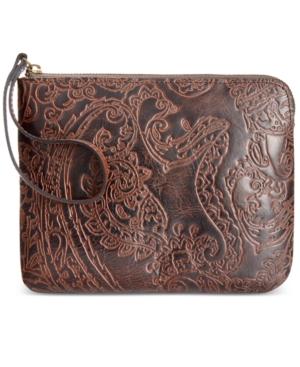 Patricia Nash Burnished Tooled Lace Cassini Wristlet