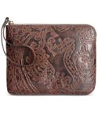 Patricia Nash Burnished Tooled Lace Cassini Wristlet