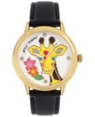 Betsey Johnson Women's Black Strap Watch 42mm Bj00084-96