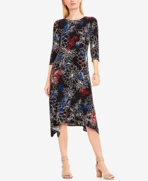 Vince Camuto Printed Handkerchief-hem Shift Dress