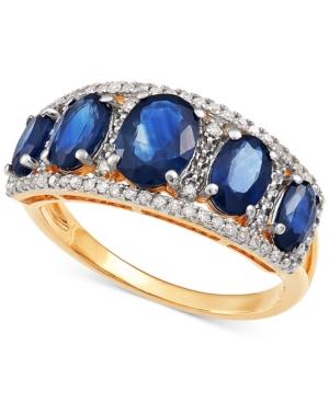 Sapphire (3 Ct. T.w.) & Diamond (1/8 Ct. T.w.) Ring In 10k Gold