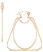 Sis By Simone I. Smith Oval And Triangle Hoop Earrings In 14k Gold Over Sterling Silver