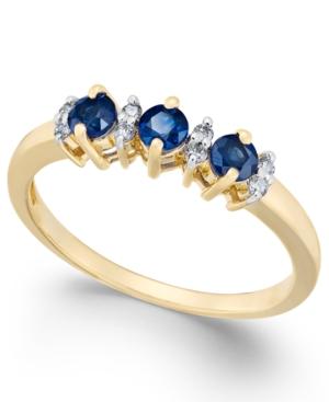 Sapphire (3/8 Ct. T.w.) & Diamond Accent Ring In 14k