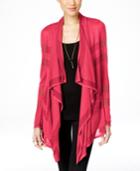 Inc International Concepts Illusion-striped Waterfall Cardigan, Only At Macy's