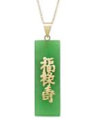 Dyed Jade Symbol Pendant In 14k Gold