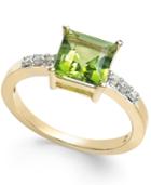 Peridot (1-3/4 Ct. T.w.) And Diamond Accent Ring In 14k Gold