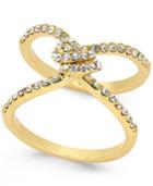 Kate Spade New York Gold-tone Pave Crystal Knot Ring