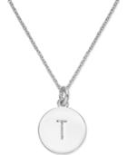 Kate Spade New York Silver-tone T Disc Pendant Necklace
