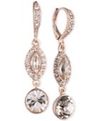 Givenchy Rose Gold-tone Crystal And Pave Linear Drop Earrings