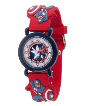 Marvel Avenger Assemble Captain America Boys' Blue Plastic Time Teacher Watch