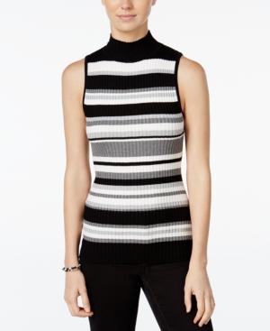 It's Our Time Juniors' Striped Mock-neck Sweater