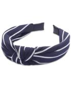 I.n.c. Stripe-print Chiffon Knotted Headband, Created For Macy's
