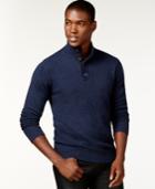 Sean John Twist-yarn Button-neck Sweater