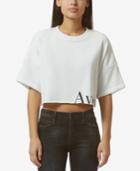 Avec Les Filles Oversized Logo Cropped T-shirt