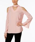 Ny Collection Cold-shoulder Choker Top