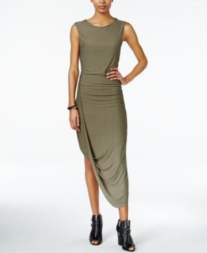 Bar Iii Sleeveless Draped Asymmetrical Dress, Only At Macy's