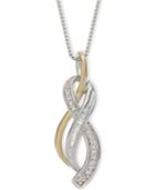 Diamond Figure-8 Pendant Necklace (1/10 Ct. T.w.) In Sterling Silver And 14k Yellow Gold