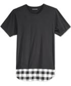 Jaywalker Men's Split-hem Long Length Contrast T-shirt