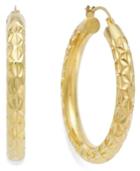 Signature Gold™ 14k Gold Diamond-cut Hoop Earrings