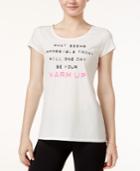 Jessica Simpson The Warm Up Mesh-back Graphic T-shirt, Only At Macy's